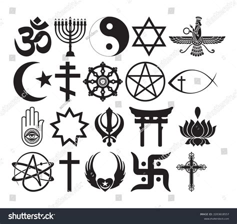 Vector Illustration World Religious Faith Symbols Stock Vector (Royalty ...