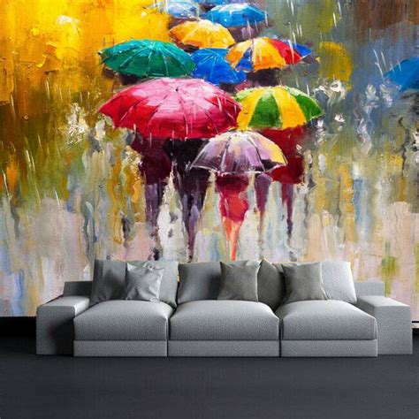 Bright Color Umbrella paintings 3D Custom wall murals/Wallpapers ...