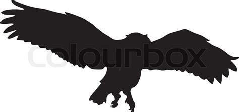 Silhouette of flying owl | Stock Vector | Colourbox