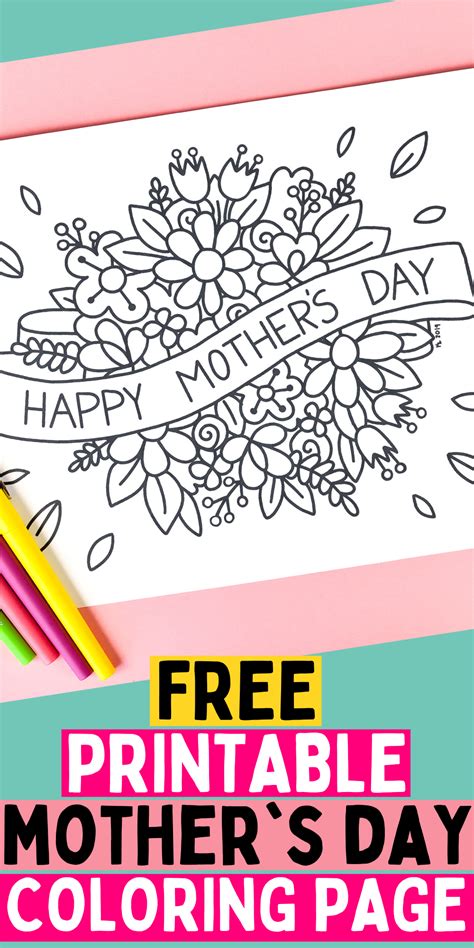 Free Printable Mother's Day Coloring Page | Mothers day coloring pages, Mothers day coloring ...