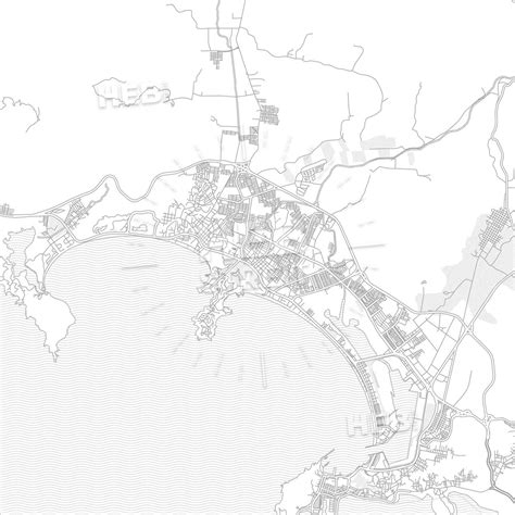 Manzanillo, Colima, Mexico, bright outlined vector map - HEBSTREITS Sketches | Map vector ...