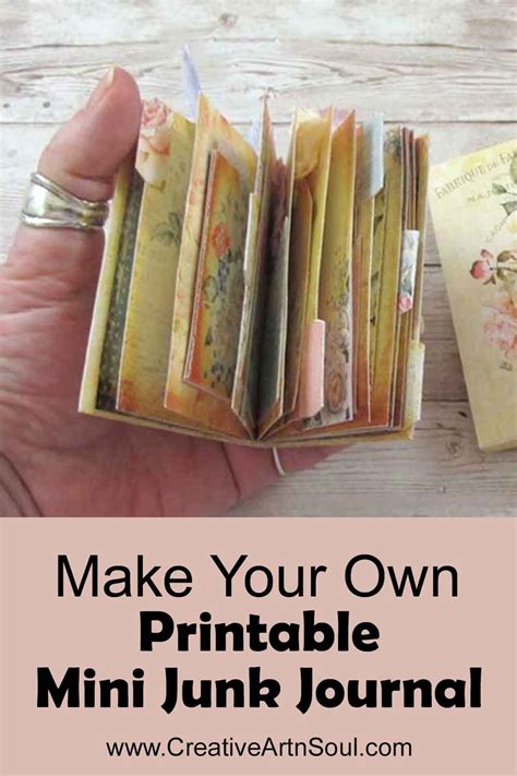 Make Your Own Printable Mini Junk Journal | Junk journal, Mini journal, Shabby chic colors