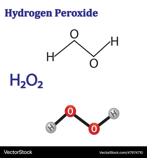 Hydrogen peroxide formula isolated Royalty Free Vector Image