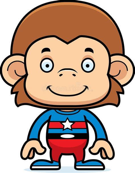 Cartoon Smiling Superhero Monkey Stock Vector - Illustration of animal, clipart: 55303520