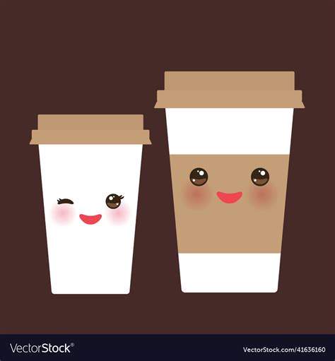 Take-out coffee in paper thermo coffee cup Vector Image