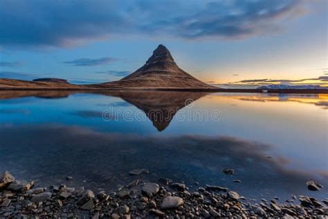 Kirkjufell at Sunrise in Iceland. Beautiful Landscape and Sunrise Stock ...