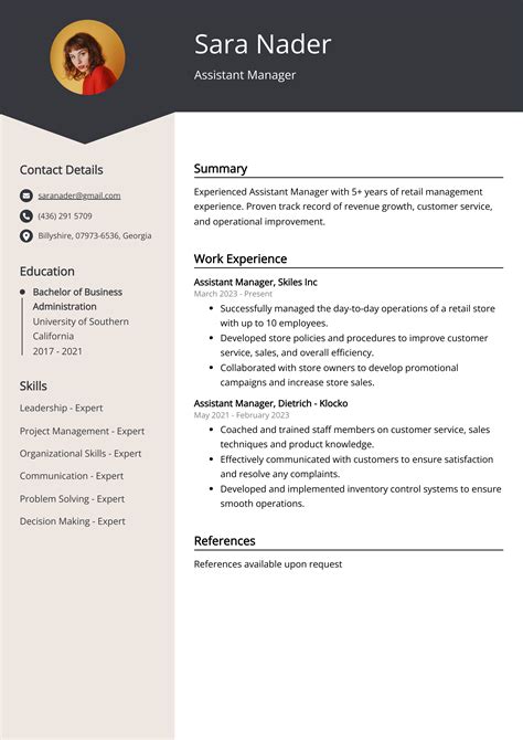 Assistant Manager CV Example for 2024 (Skills & Templates)