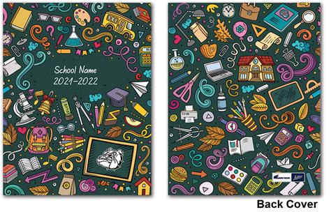 School Supplies Yearbook Cover