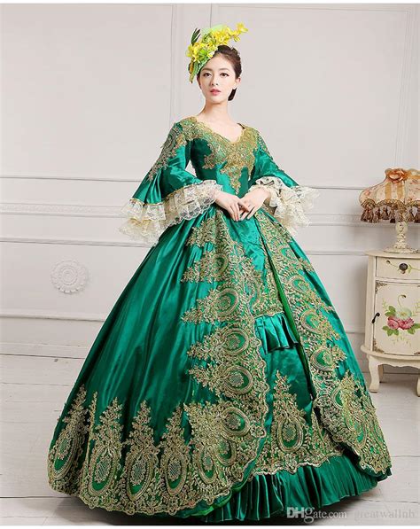 Royal Masquerade Party Green Lace Ball Gown | Green Victorian Ballgown