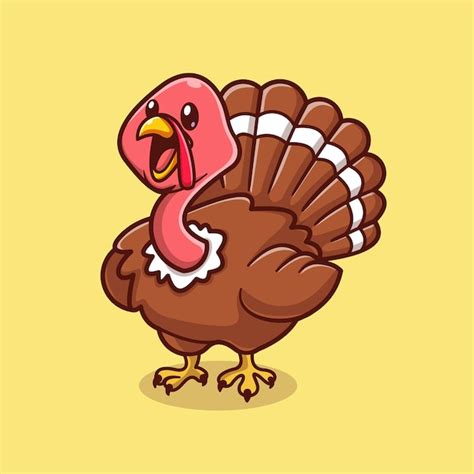 Free Vector | Cute Turkey Bird Chicken Cartoon Vector Icon Illustration ...