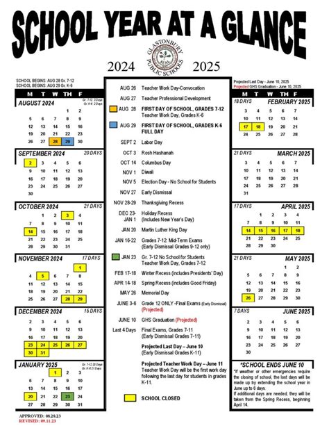 Glastonbury Public Schools Calendar 2024-2025 (Connecticut)