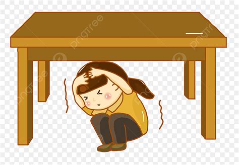 Hiding Under Desk Cartoon - Table Decoration