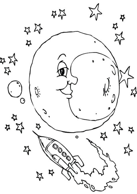 Coloring Pages | Full Moon with Star Colouring Pages