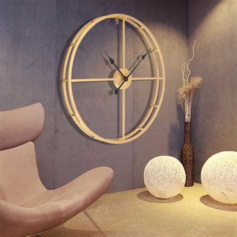 18/24inch Modern 3D Wall Clocks Oversize Large Battery Operated Decorative Round Iron Metal ...