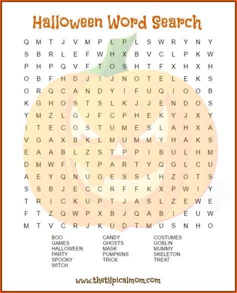 Halloween word search printable · The Typical Mom