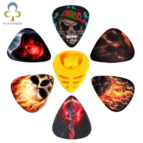 7pcs/Set 6pcs Electric Guitar Picks+1pc Guitar Picks Box 0.75 0.8mm ...