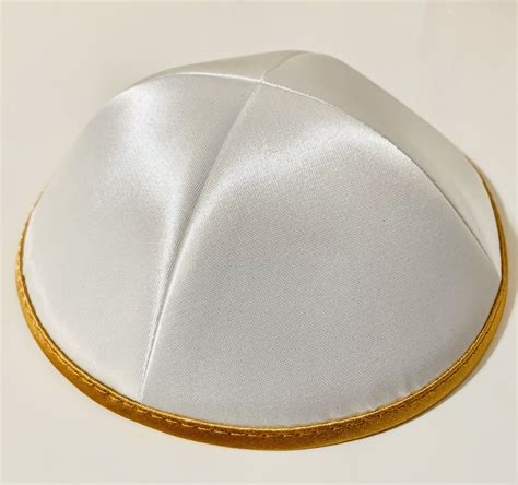 Satin Kippah Black or White Yarmulke With Optional Metallic - Etsy | Yarmulke, Satin fabric, Kippah