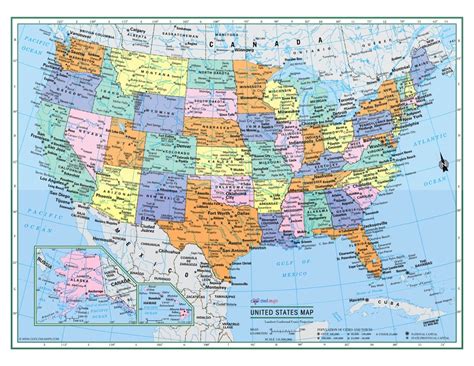 UNITED STATES Wall Map USA Poster Large Print - Etsy