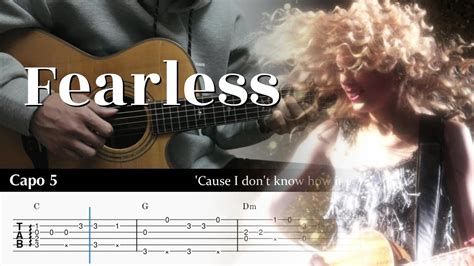 Fearless - Taylor Swift - Fingerstyle Guitar TAB Chords - YouTube