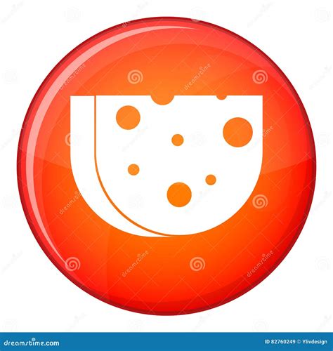 Piece of Swiss Cheese Icon, Flat Style Stock Vector - Illustration of ingredient, delicatessen ...