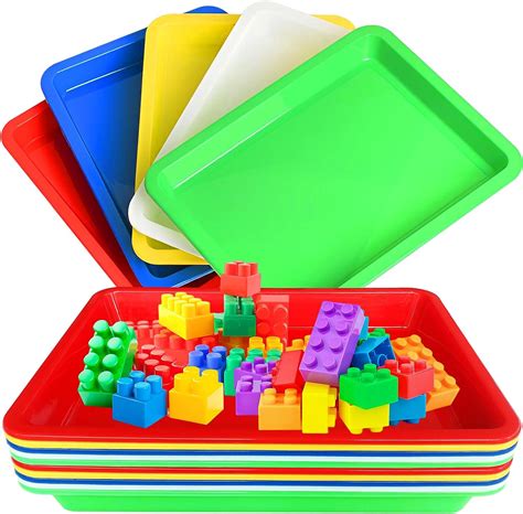 Amazon.com: 10 PCS Multicolor Plastic Art Trays,Activity Plastic Tray,Serving Tray for Art and ...