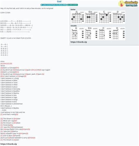 Chord: God - tab, song lyric, sheet, guitar, ukulele | chords.vip