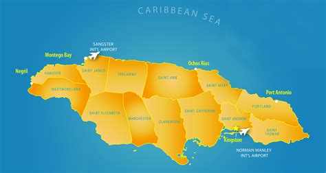 Map Of Jamaica With Parishes | Adams Printable Map