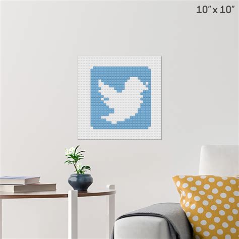 Twitter Logo Pixelart Wall Poster - Build Your Own with Bricks! - BRIK