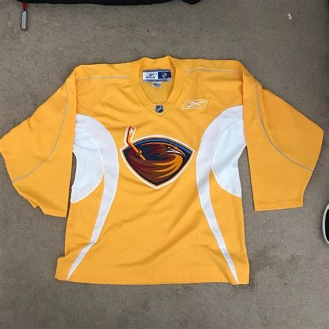 Reebok Atlanta Thrashers Practice Jersey Yellow Large | SOLD | Hockey Jerseys | SidelineSwap