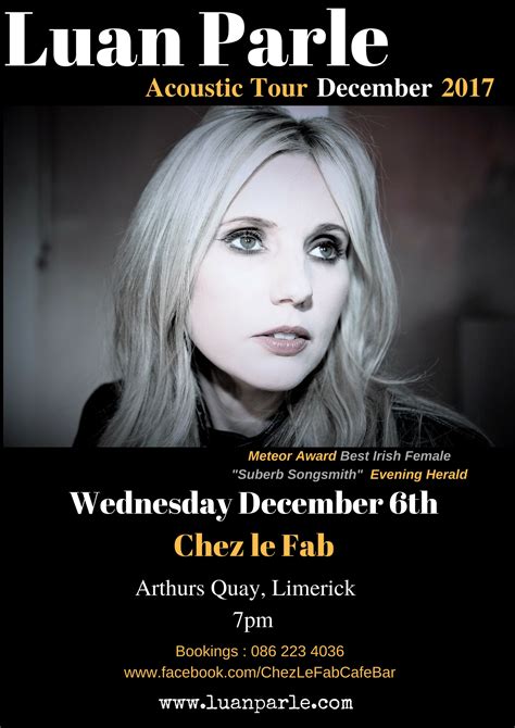 Limerick Tomorrow Night December 6th | Luan Parle | The Official website of Irish Meteor Award ...