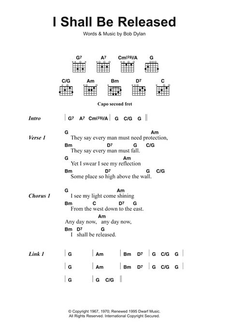 I Shall Be Released by Bob Dylan - Guitar Chords/Lyrics - Guitar Instructor