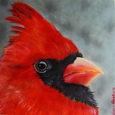 Male Cardinal Bird Print Original Art | Etsy