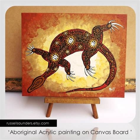 Goanna Painting Australian Aboriginal Art Acrylic Paint Dot