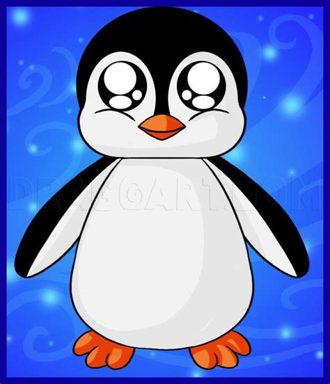 How To Draw A Baby Penguin, Easy Tutorial, 5 Steps - Toons Mag