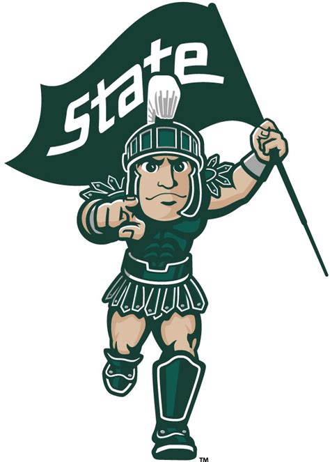 Michigan State Spartans Logo Mascot Logo (2016-Pres) - Sparty Flag mascot logo. SportsLo ...