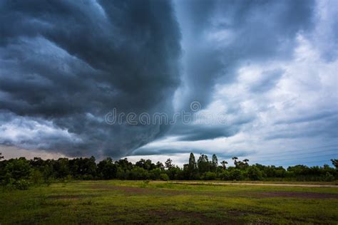 Arcus cloud phenomenon stock image. Image of landscape - 245850337