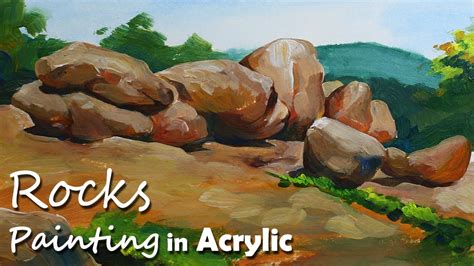 How to Paint Rocks & Stones in Acrylic | Acrylic Painting Tutorial ...