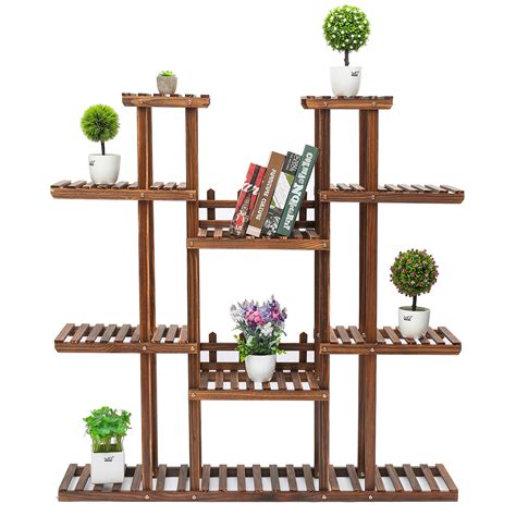 Solid Pine Wood Household Display Racks with Storage Shelves