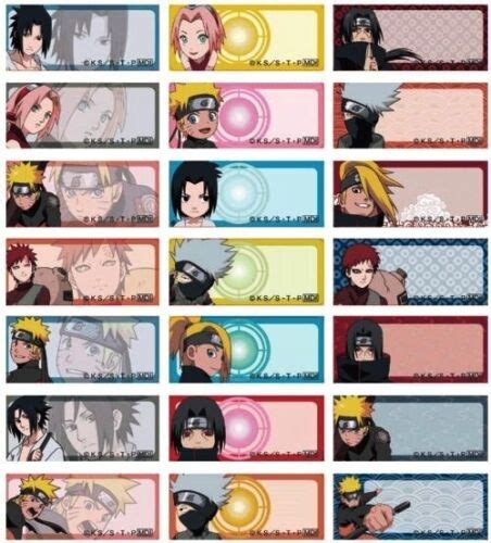 Personalised Cartoon Name Stickers Vinyl Tag / Label, 96 Naruto | eBay