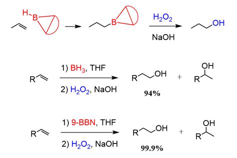 Hydroboration-oxidation 9-BBN imroves regioselectivity | Chemistry, Oxidation, Organic chemistry