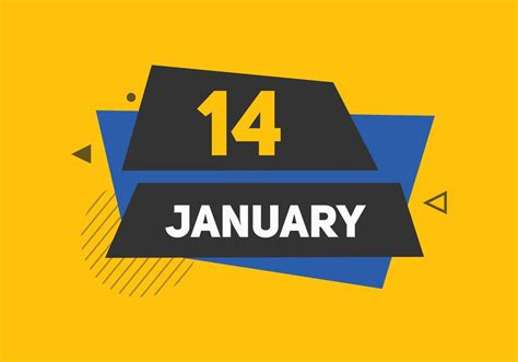 january 14 calendar reminder. 14th january daily calendar icon template ...