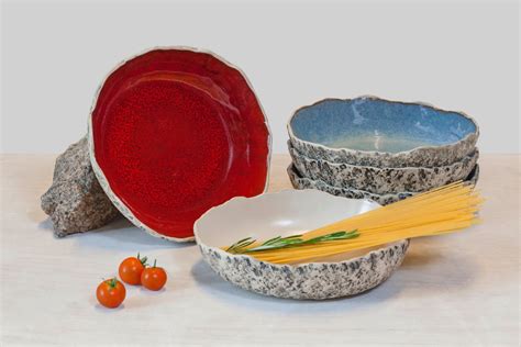 4 pasta bowl set Handmade ceramic pasta bowl handmade bowl