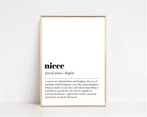 Niece definition print gifts for her gifts for niece - Etsy España