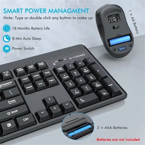 E-Yooso E-777 Wireless Keyboard & Mouse Combo (Black)