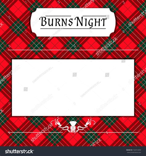 Burns Night Card On Tartan Background Stock Vector (Royalty Free ...