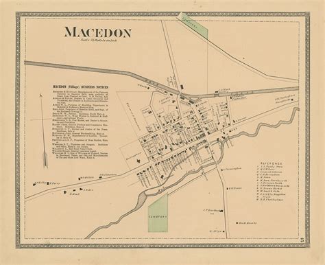 Village of MACEDON New York 1874 Map Replica and GENUINE - Etsy