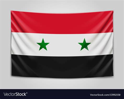 Hanging flag of syria syrian arab republic Vector Image