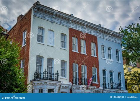 Row Houses in Georgetown, Washington, DC Stock Image - Image of color ...