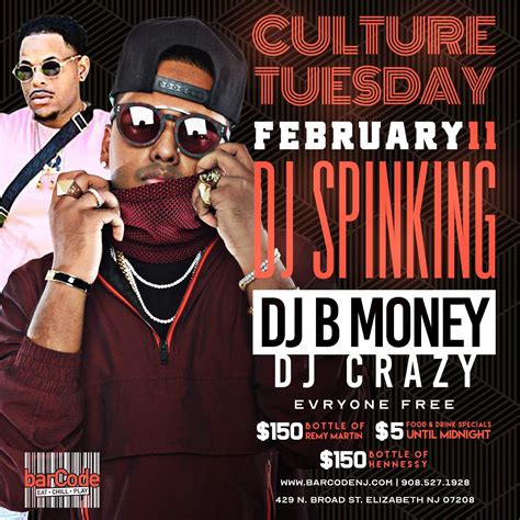 Culture Tuesdays @barCode NJ - 11 FEB 2020