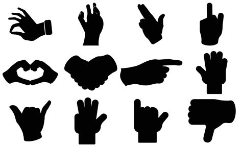 vector illustration of collection of hand gestures silhouettes, Hand vector, 27931642 Vector Art ...